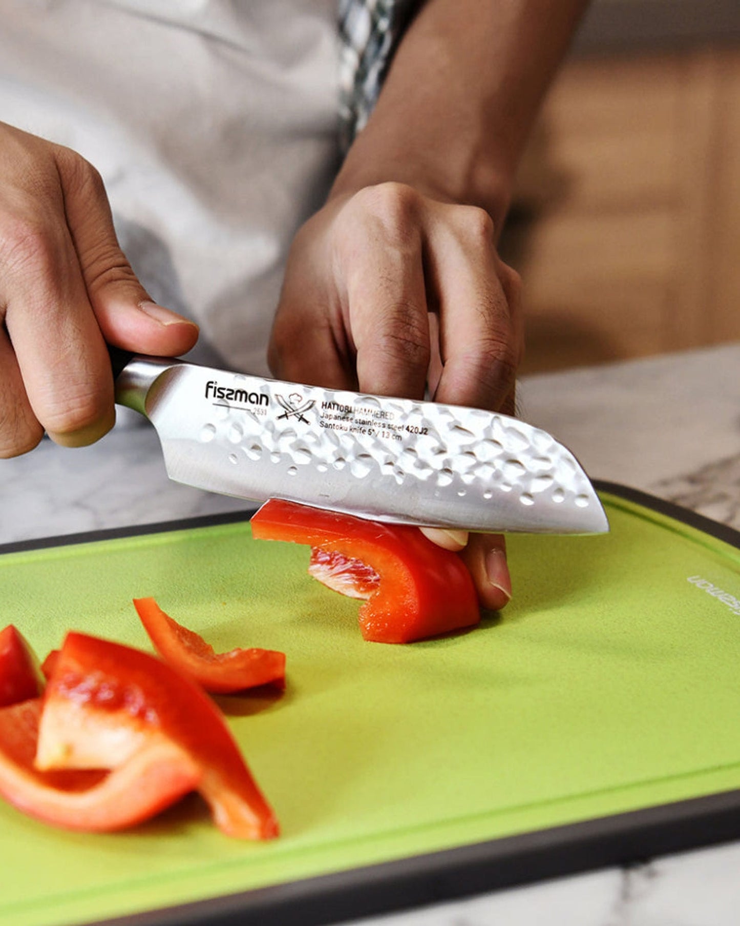 Fissman Santoku Knife Hattori Black/Silver 5Inch