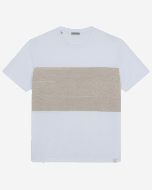 Paul & Shark Cotton T Shirt- White-Beige