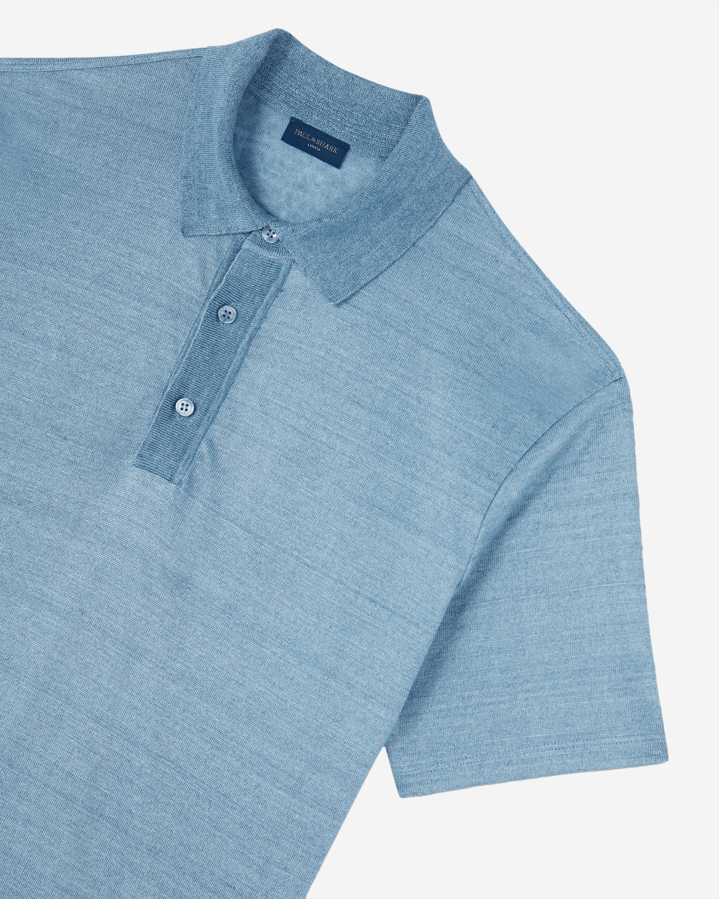 Paul & Shark Shark Tag Linen Jersey Polo Shirt
