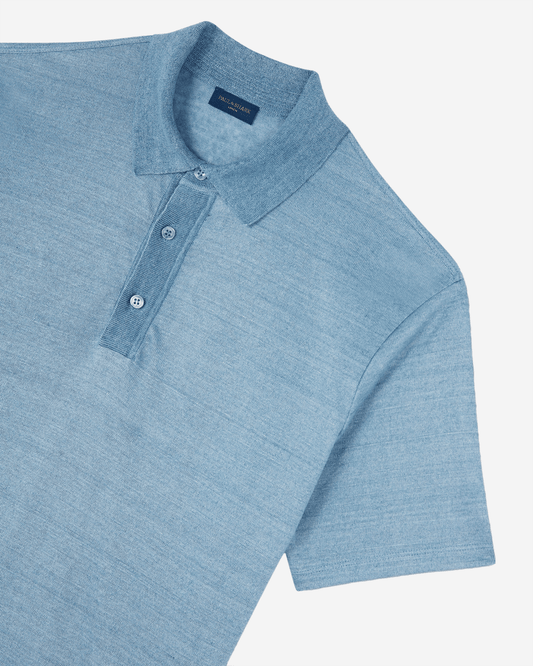 Paul & Shark Shark Tag Linen Jersey Polo Shirt
