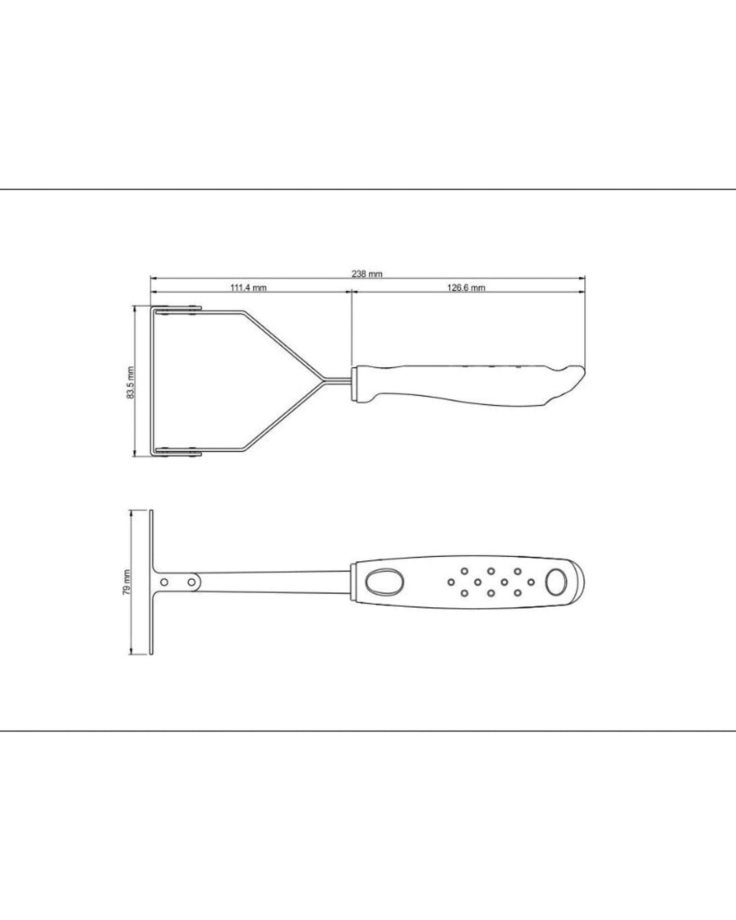 Tramontina Utilitá Stainless-Steel Potato Masher with Black Polypropylene Handle