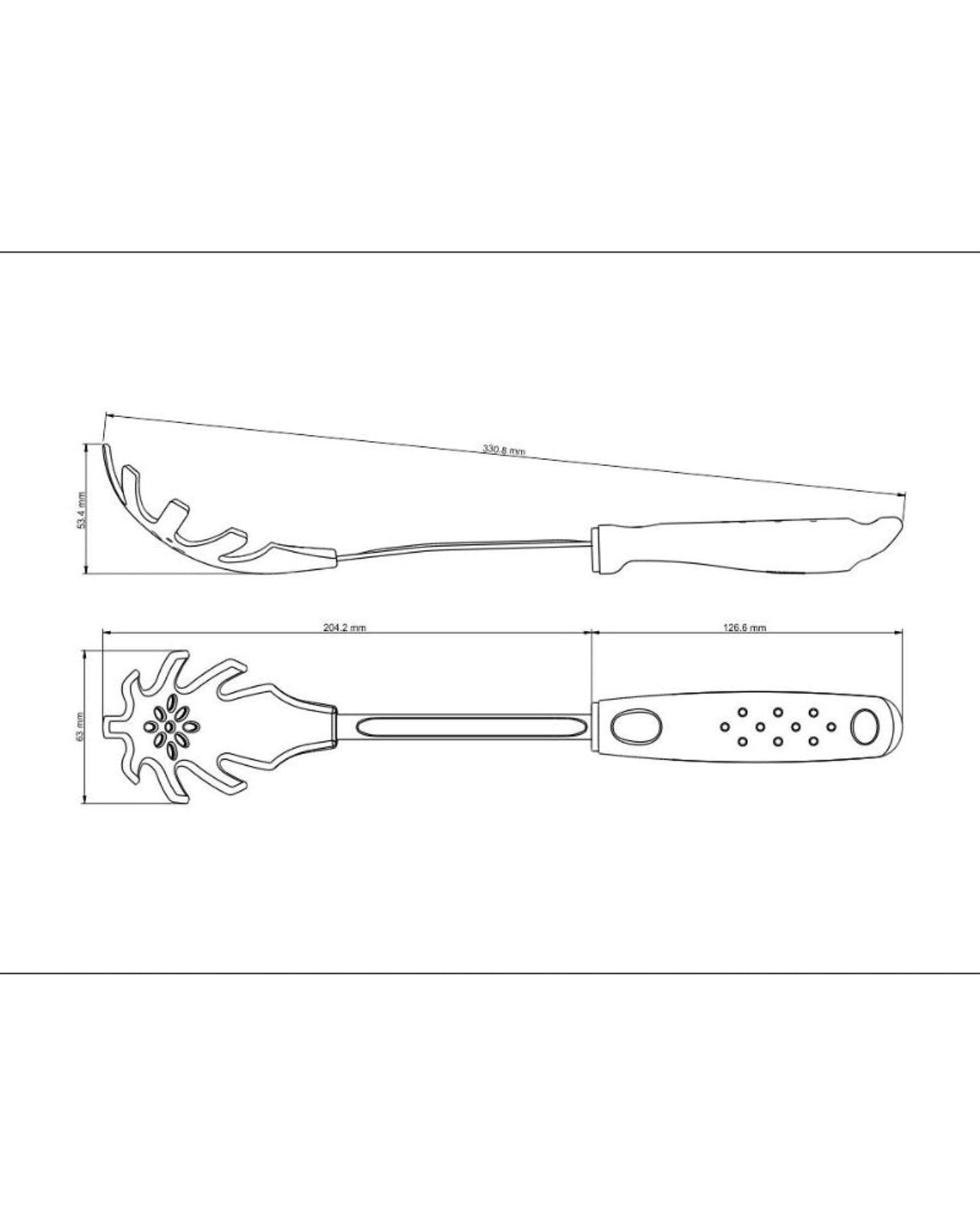 Tramontina Utilitá Nylon Pasta Tongs with Black Polypropylene Handle