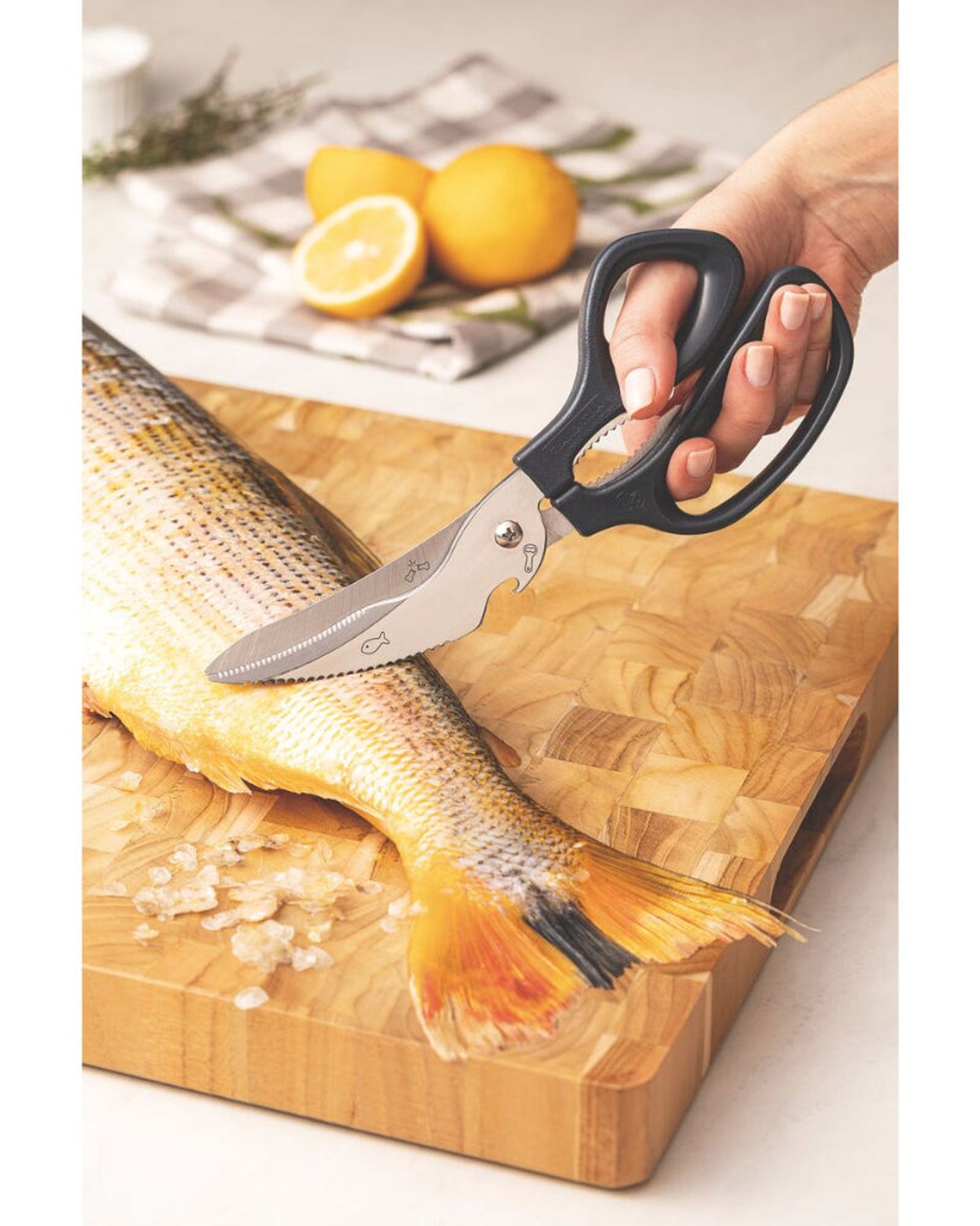 Tramontina Carving Scissors with Stainless-Steel Blades and Onyx Polypropylene Handle, 8"