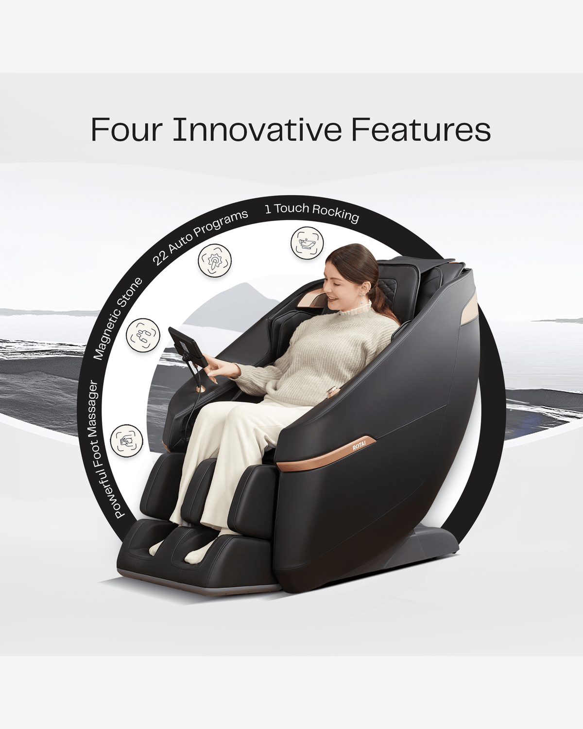Rotai Ekanite Massage Chair Black