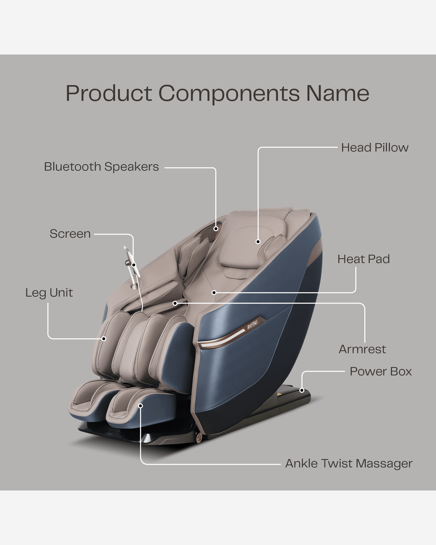 Rotai Jazz Recovery Massage Chair Black
