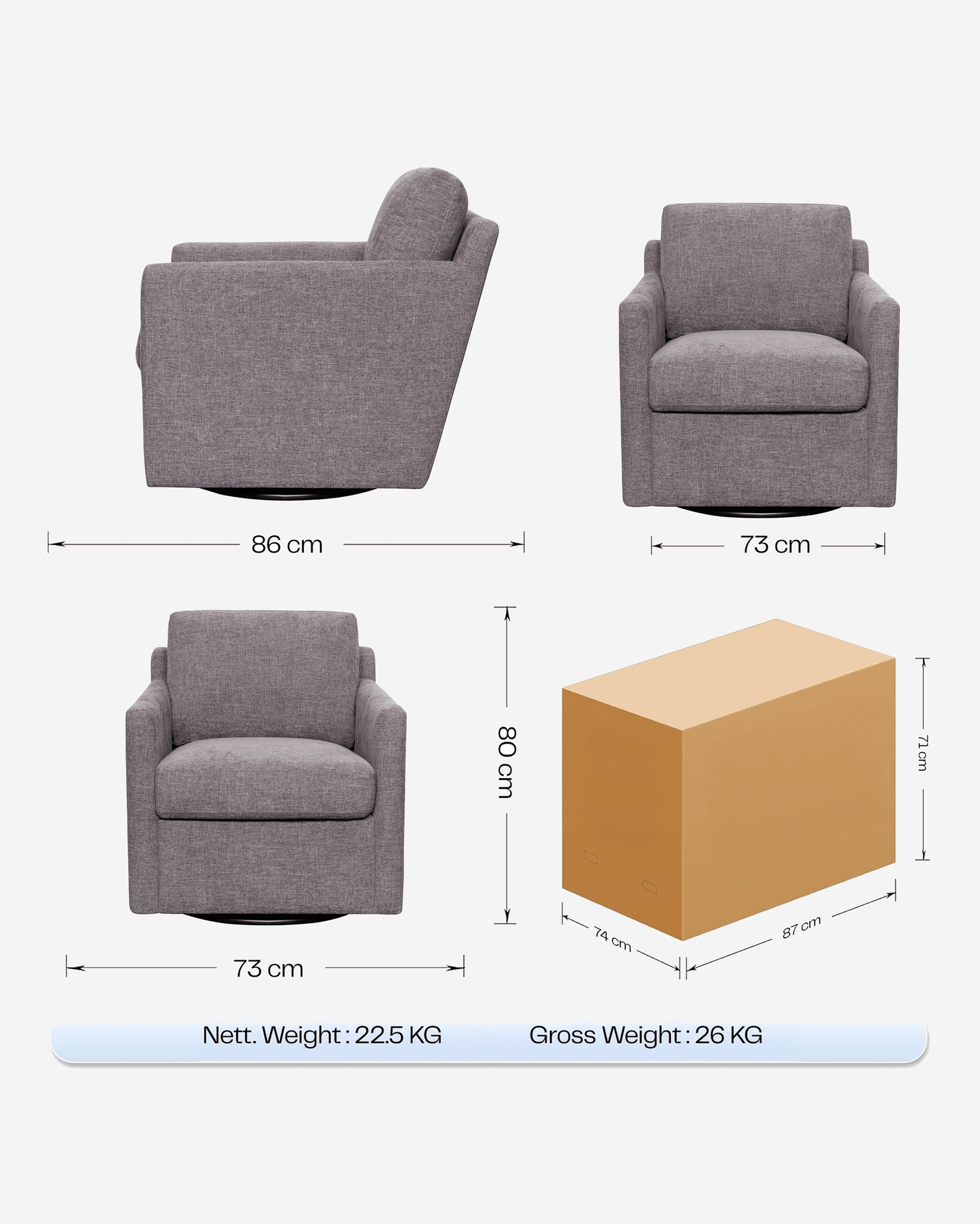 Hocc Harris Swivel Chair Pewter