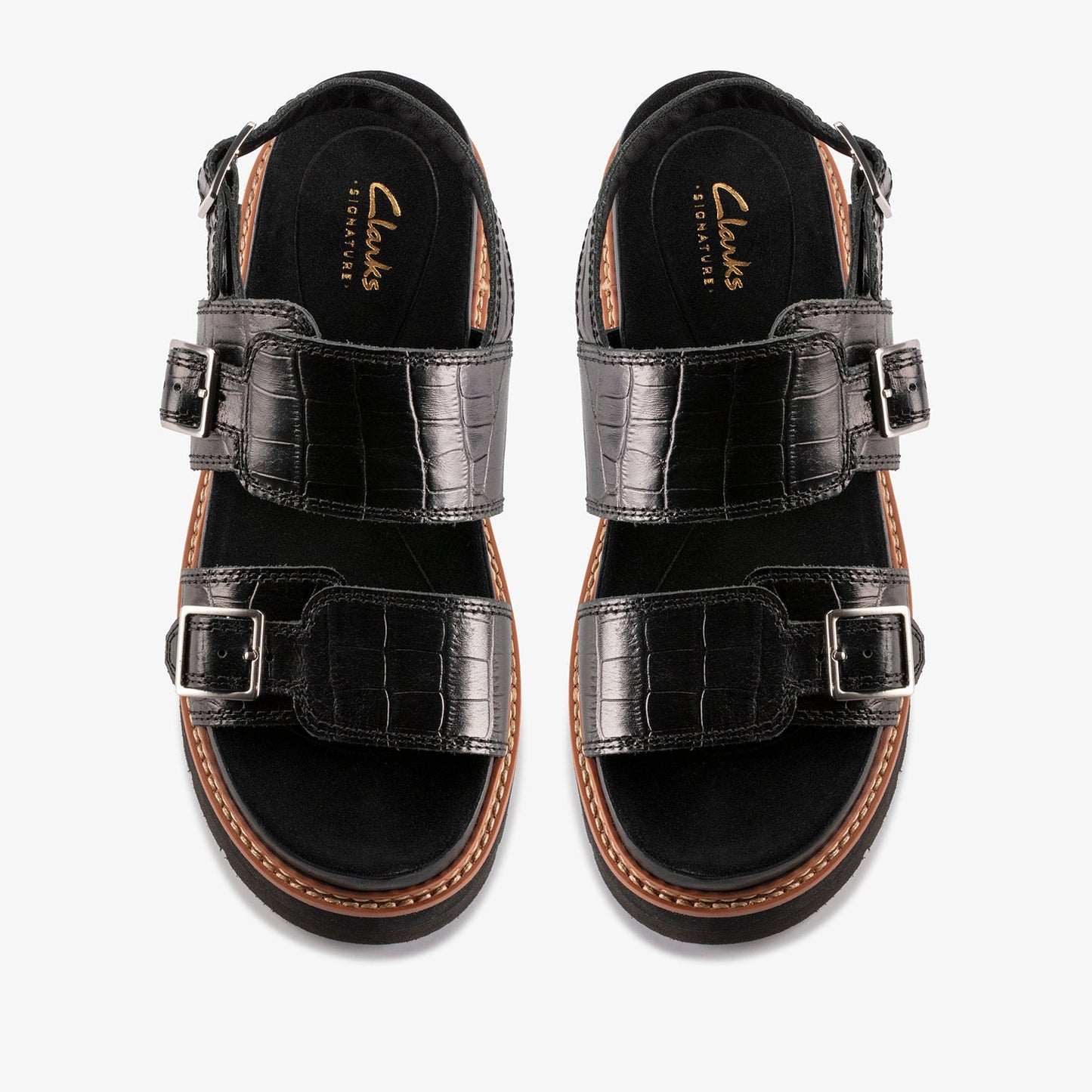 Clarks Womens Orianna Glide Black Interest (Standard Fit)
