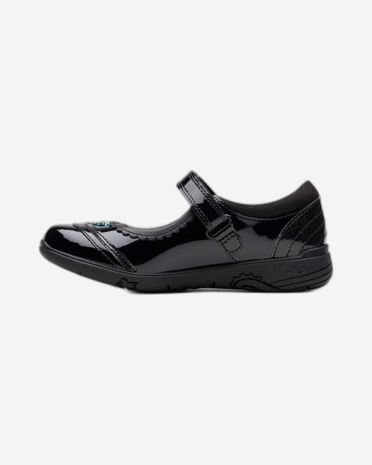 Clarks Girls Relda Spark Kid. Pat (Extra Wide Fit)