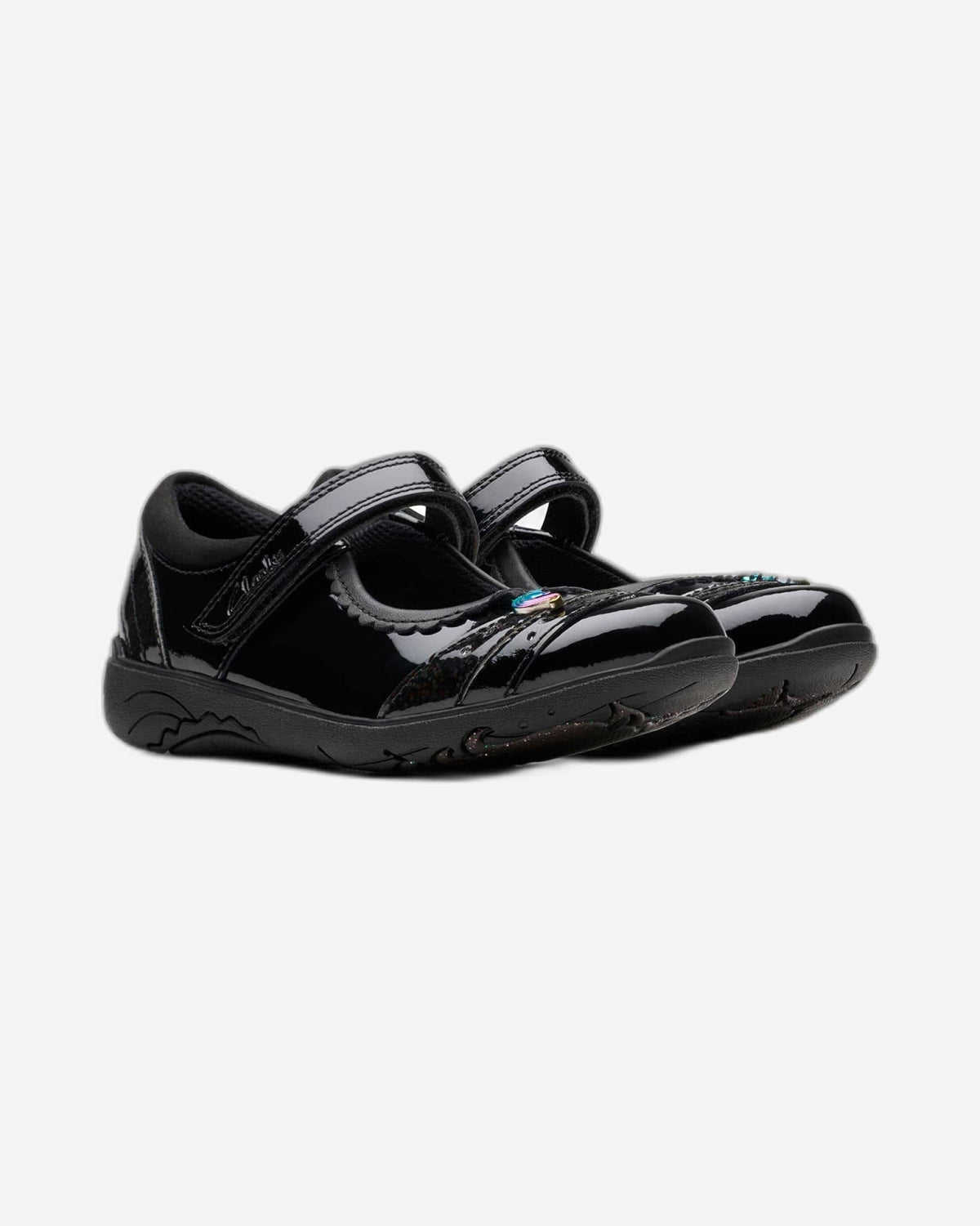 Clarks Girls Relda Spark Kid. Pat (Extra Wide Fit)