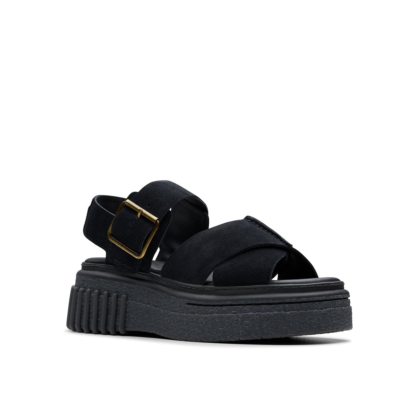 Clarks Womens Evamar Wish Black Suede (Standard Fit)