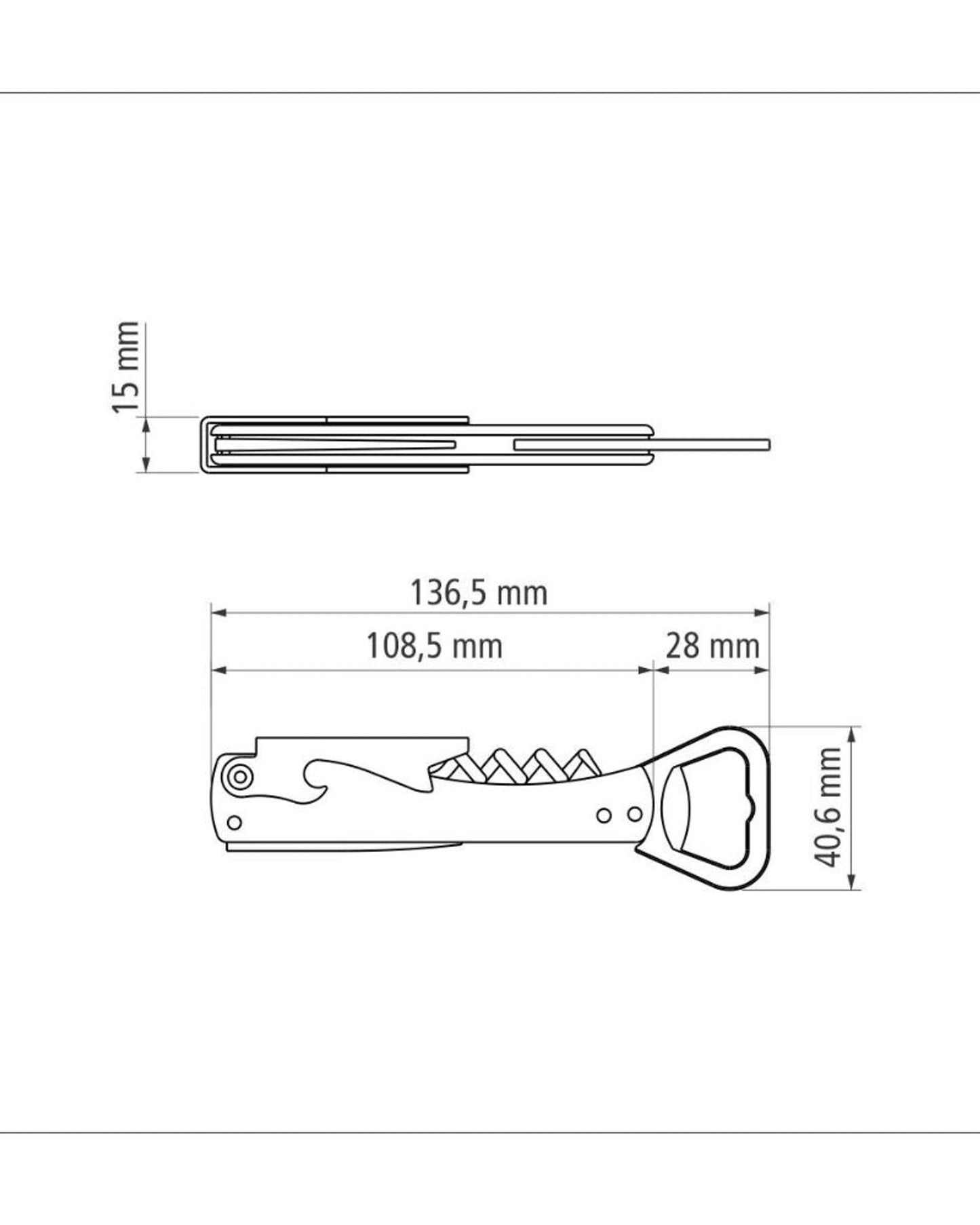 Tramontina Harmoniza Opener with Corkscrew and Pocket Knife with Stainless Steel Blades and Black ABS Body