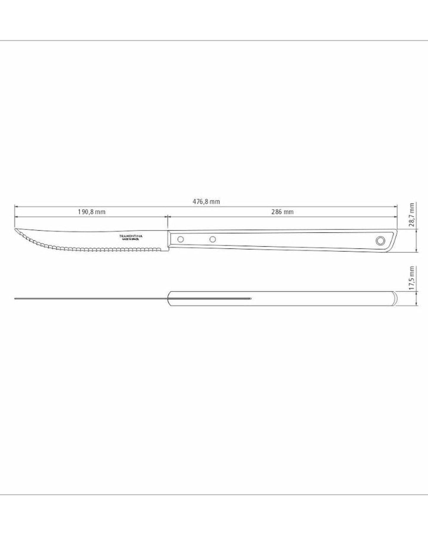 Tramontina Carving Knife with Stainless-Steel Blade and Wood Handle 8"