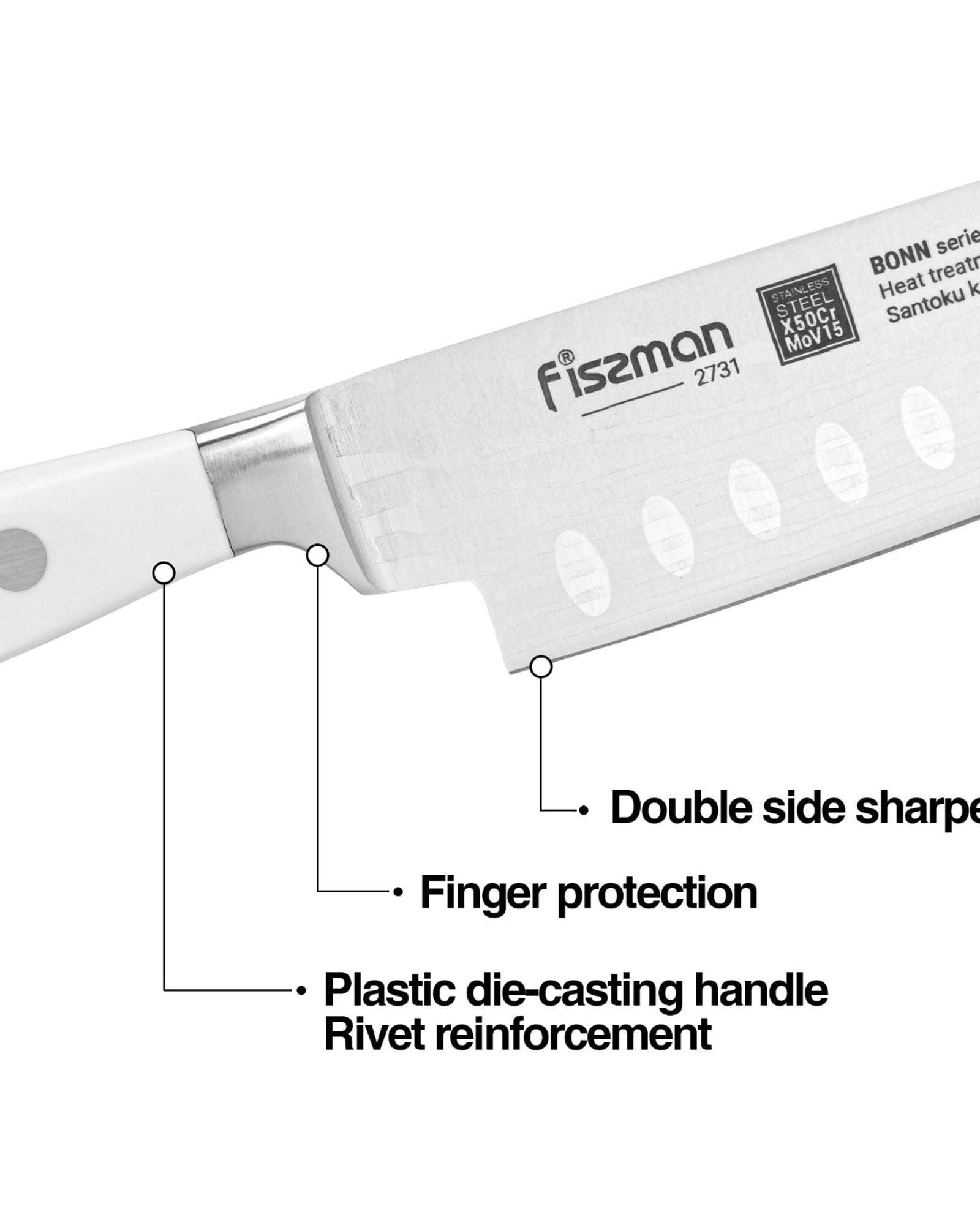Fissman 5'' Santoku Knife Bonn - X50CrMoV15 steel