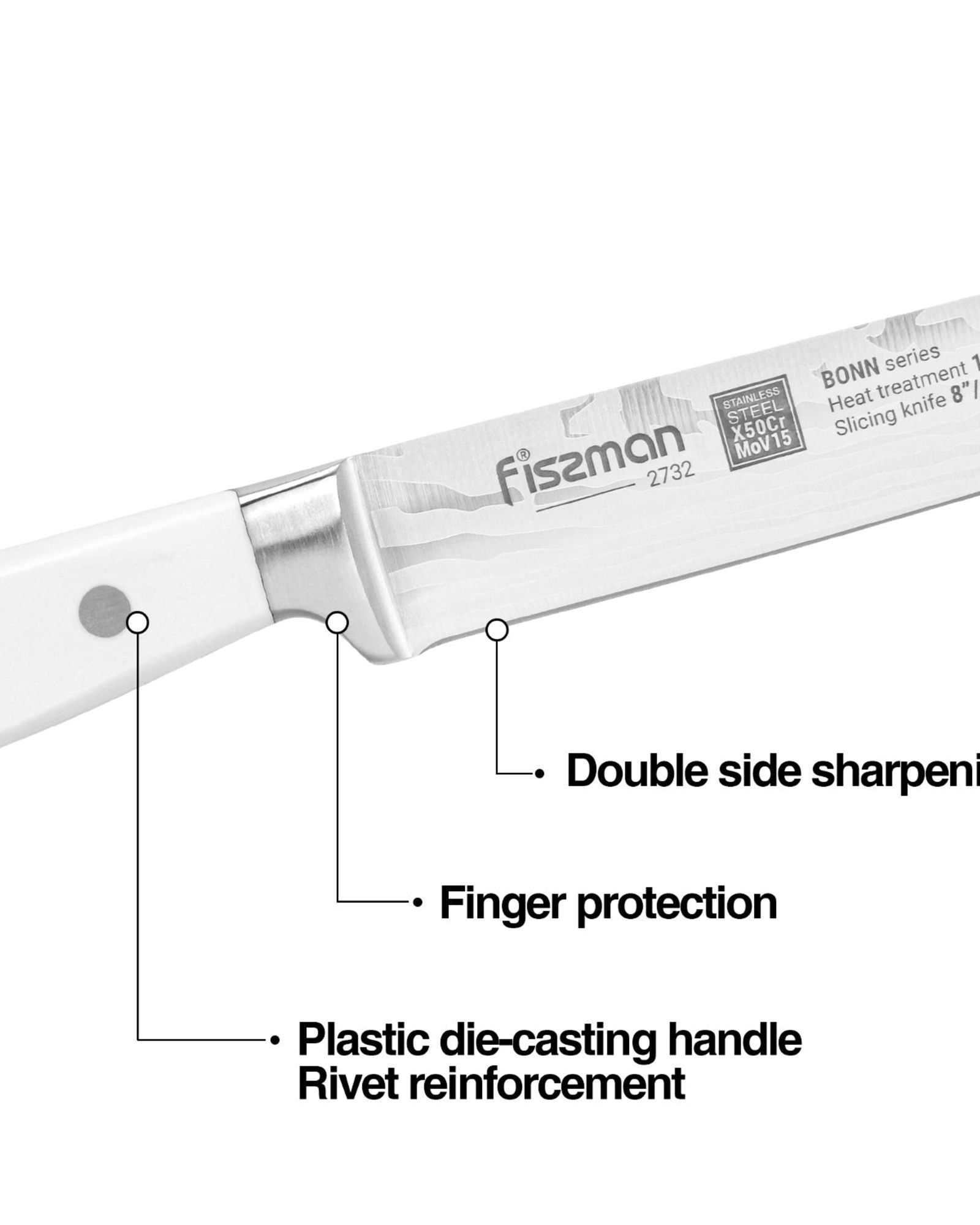 Fissman 8'' Slicing Knife Bonn - X50CrMoV15 steel