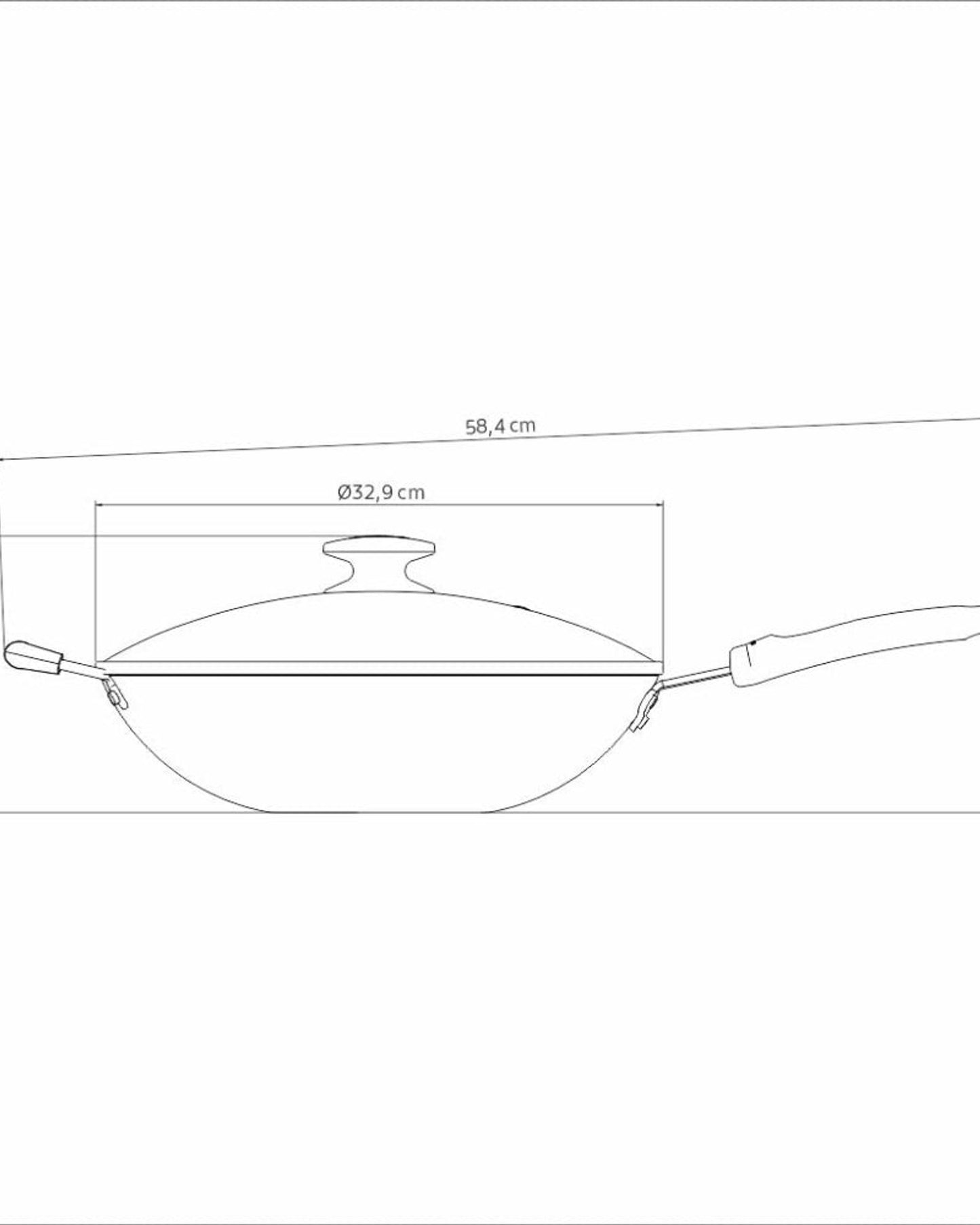 Tramontina Brazil Loreto 32cm 4.4L Graphite Aluminum Wok Pan with Interior Starflon Max Nonstick Coating