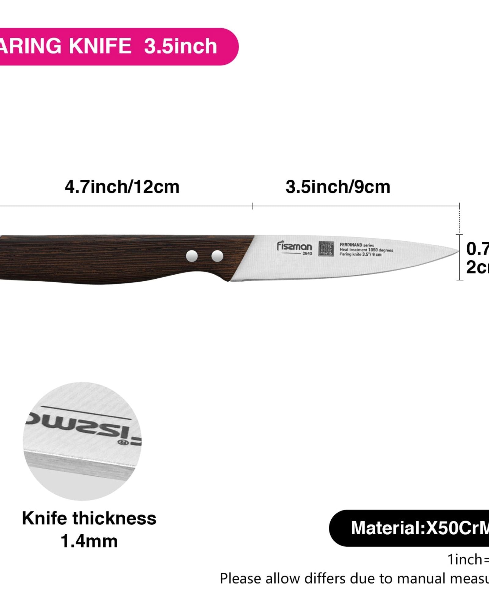 Fissman 3.5'' Paring Knife Ferdinand - X50CrMoV15 steel