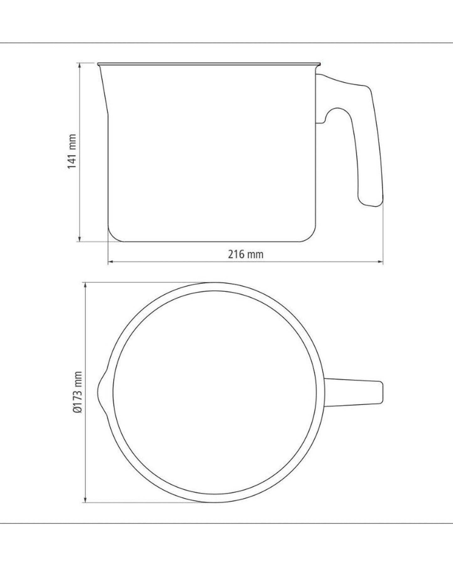 Tramontina Paris Aluminum Milk Boiler with Interior and Exterior Starflon Max Lead Nonstick Coating, 16 cm 2,7 L