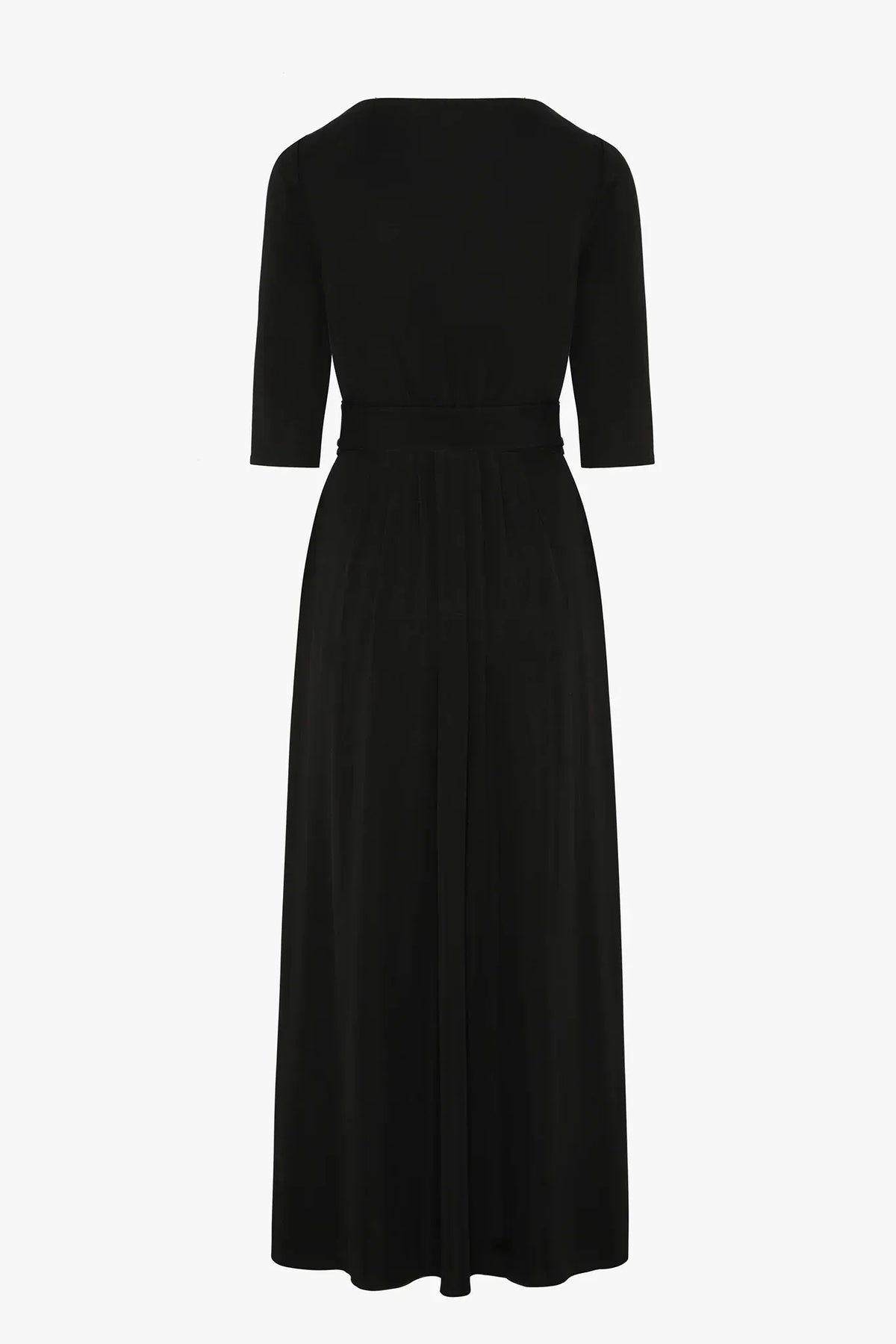 Ivy Draped Jersey Wrap Dress in Black