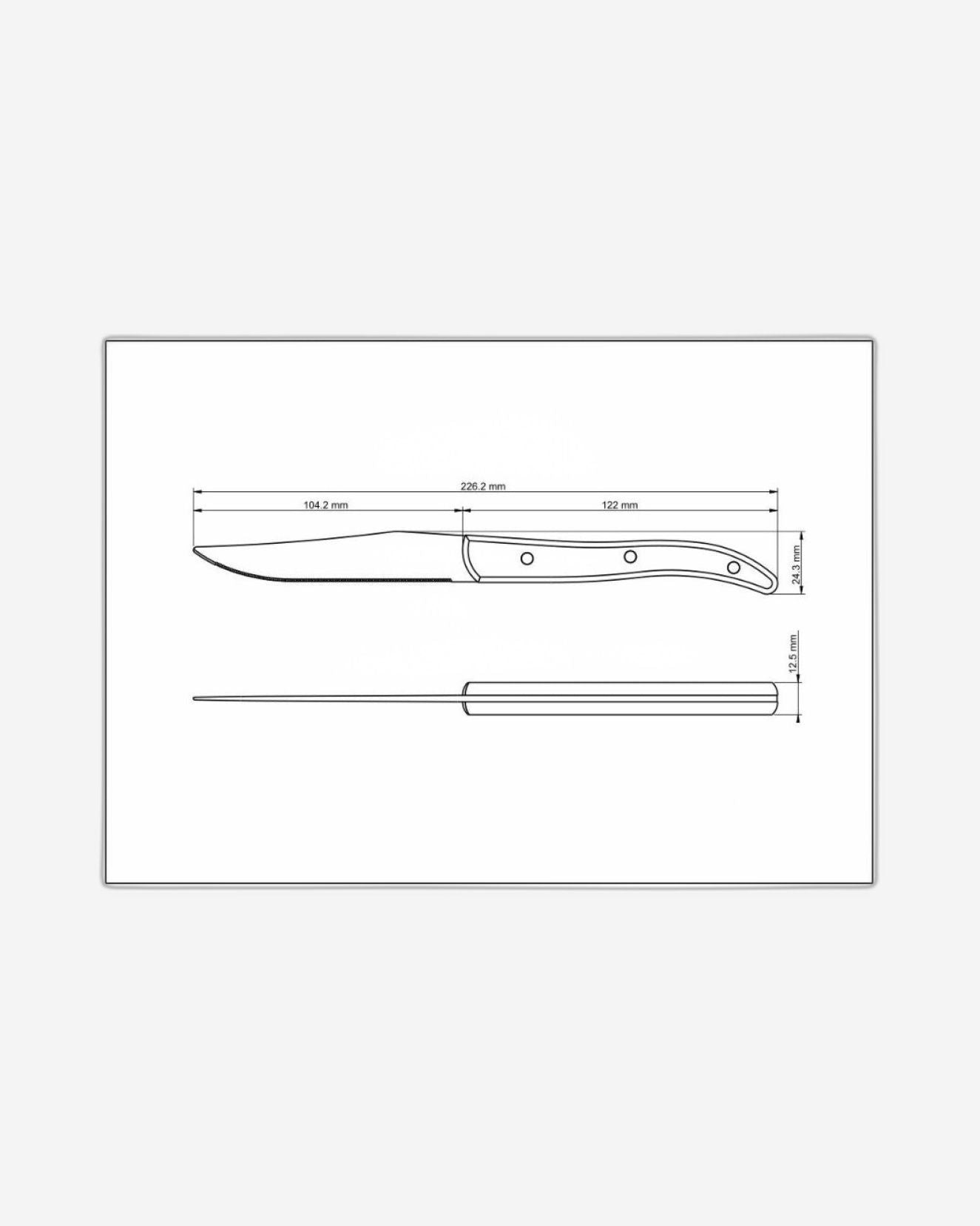 Tramontina Steak Knife with Stainless-Steel Blade and Red Polywood Handle 5"