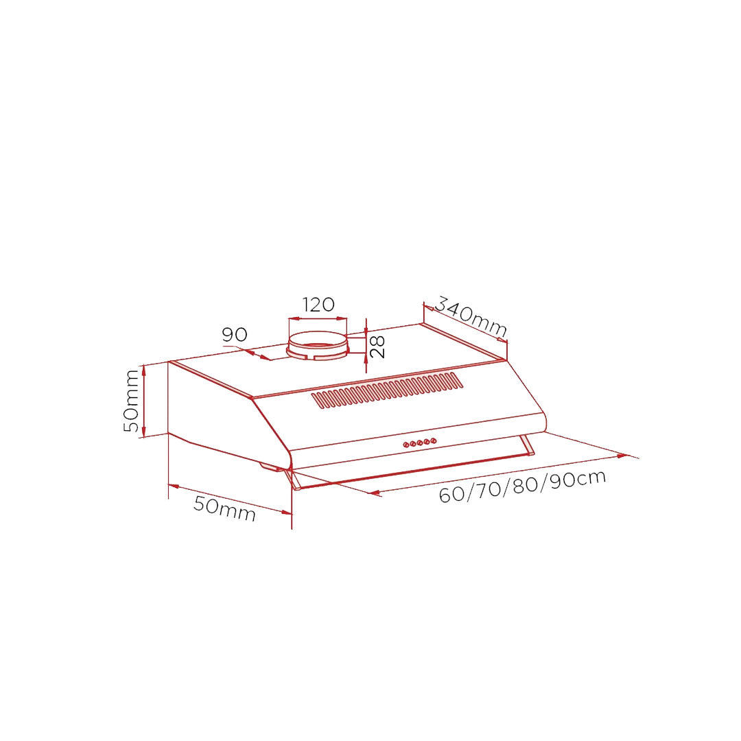 Hoover 90cm Under Counter Hood