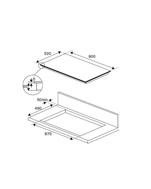 Bertazzoni Modern Series Induction Hob 90cm, Black