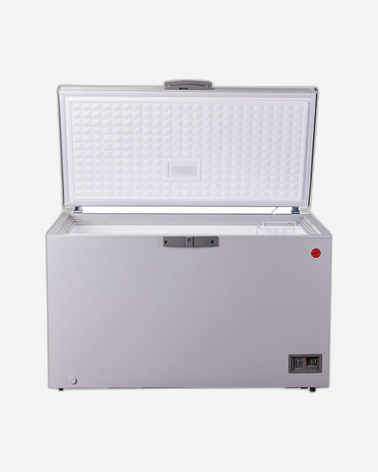 Hoover 493L Single Door Chest Freezer, Low Frost, Convertible Temp, LED Lighting, 1 Year Warranty, Premium Grey -HCF-K493-GR