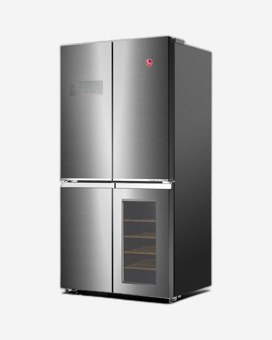 Hoover 755L Silver Frost Cross Door Refrigerator with Beverage Cooler