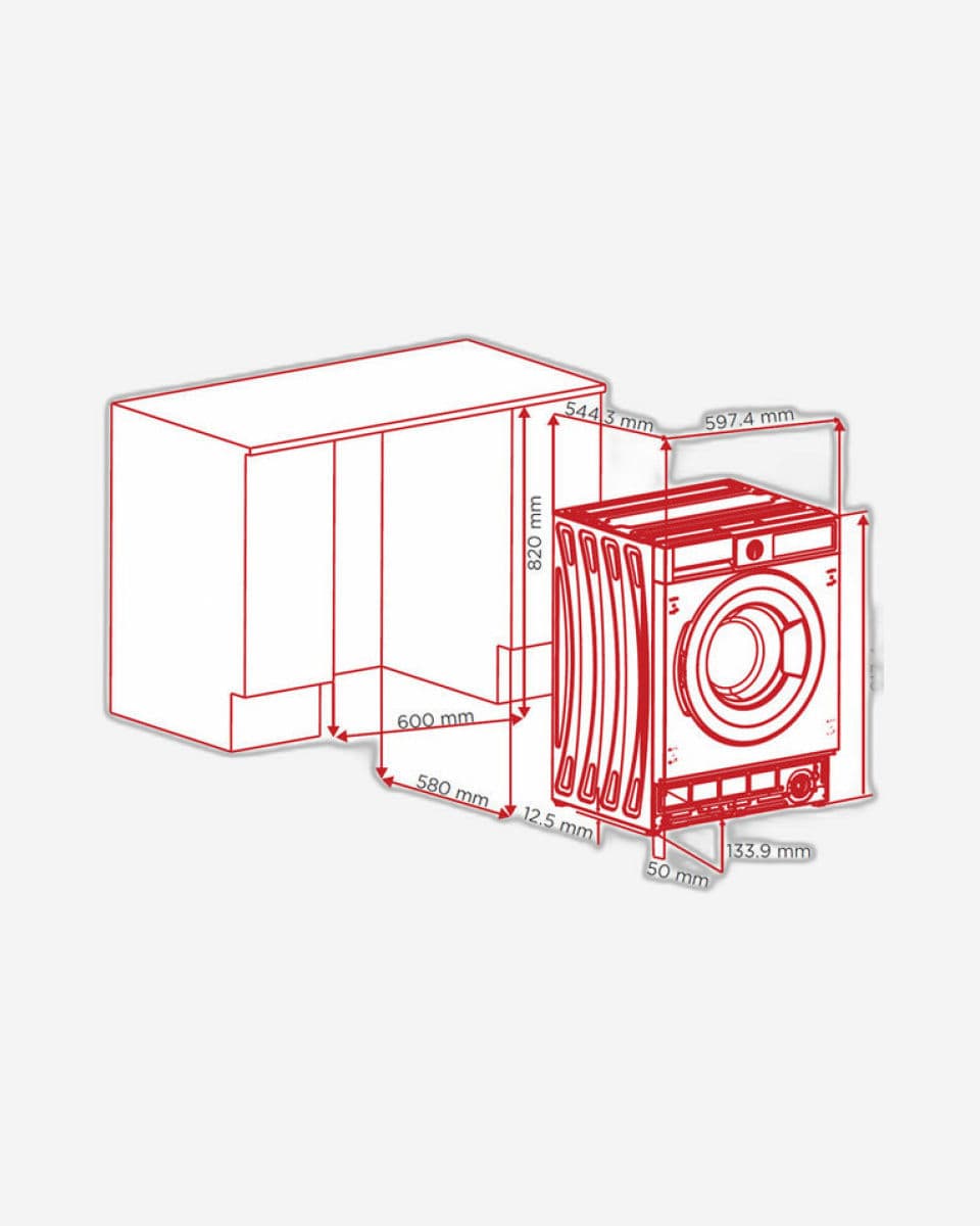 Hoover Built-In Washer Dryer, 7 kg Wash / 5 kg Dry – HWD-V7512-BI (ESMA Certified)
