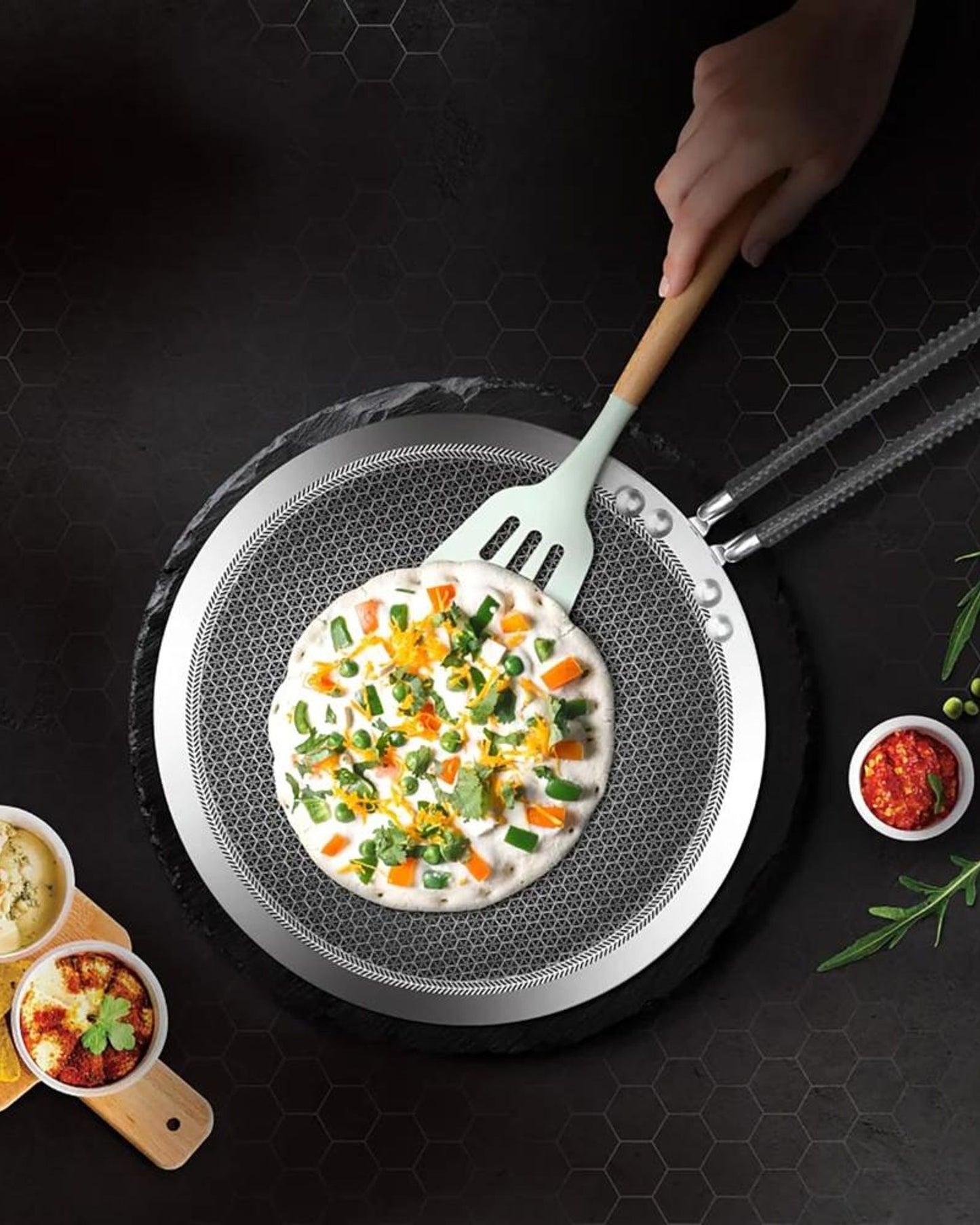 Milton Pro Cook Hexa Tawa Concave 26cm Steel