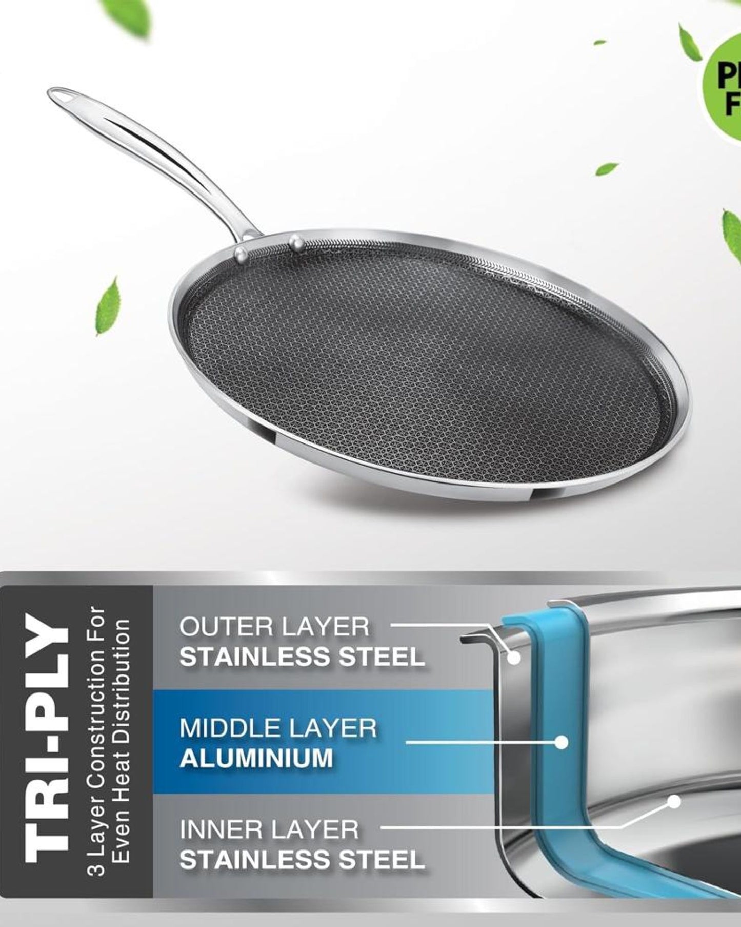 Milton Pro Cook Hexa Tawa 28cm Steel