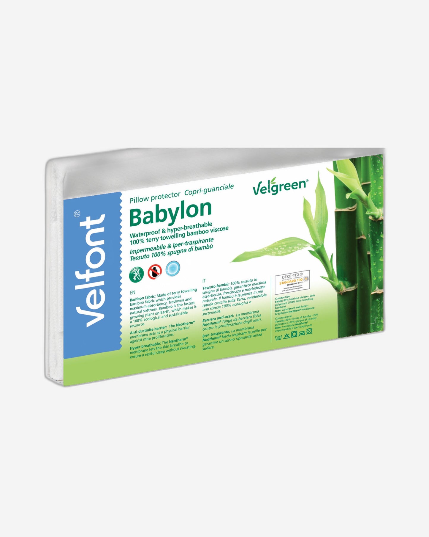 Velfont "Babylon" Pillow Protector in White