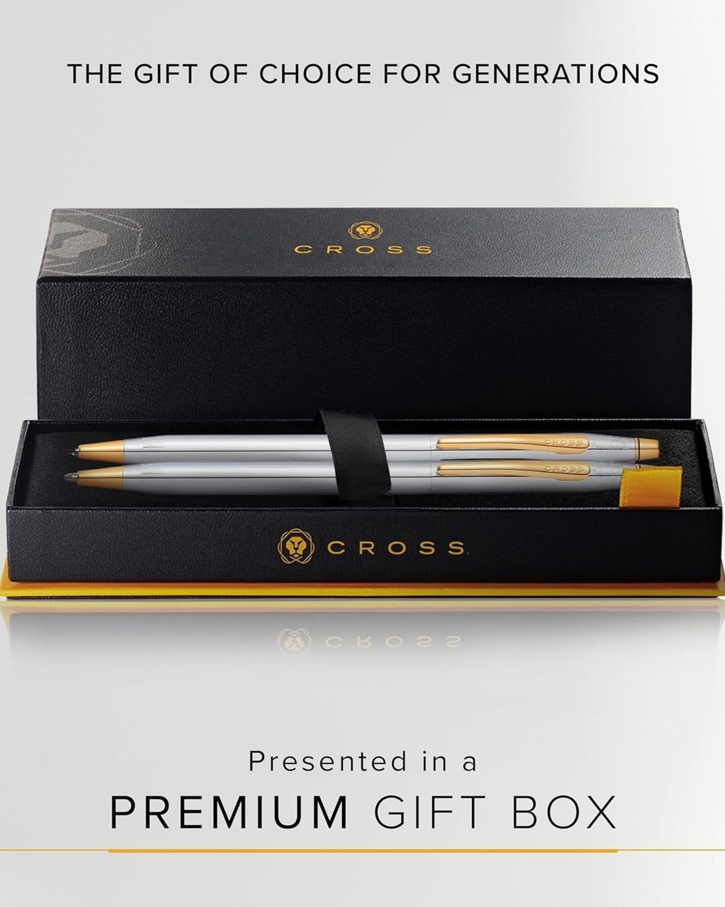 Cross Classic Century® Medalist® Chrome With 23Kt Gold-Plated Appointments Ballpoint Pen And 0.7Mm Pencil Set - 330105