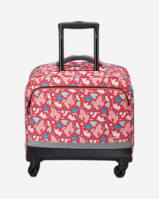 Delsey Paris Back to School 2022 Horizontal Wheeled School Bag Pink Printing