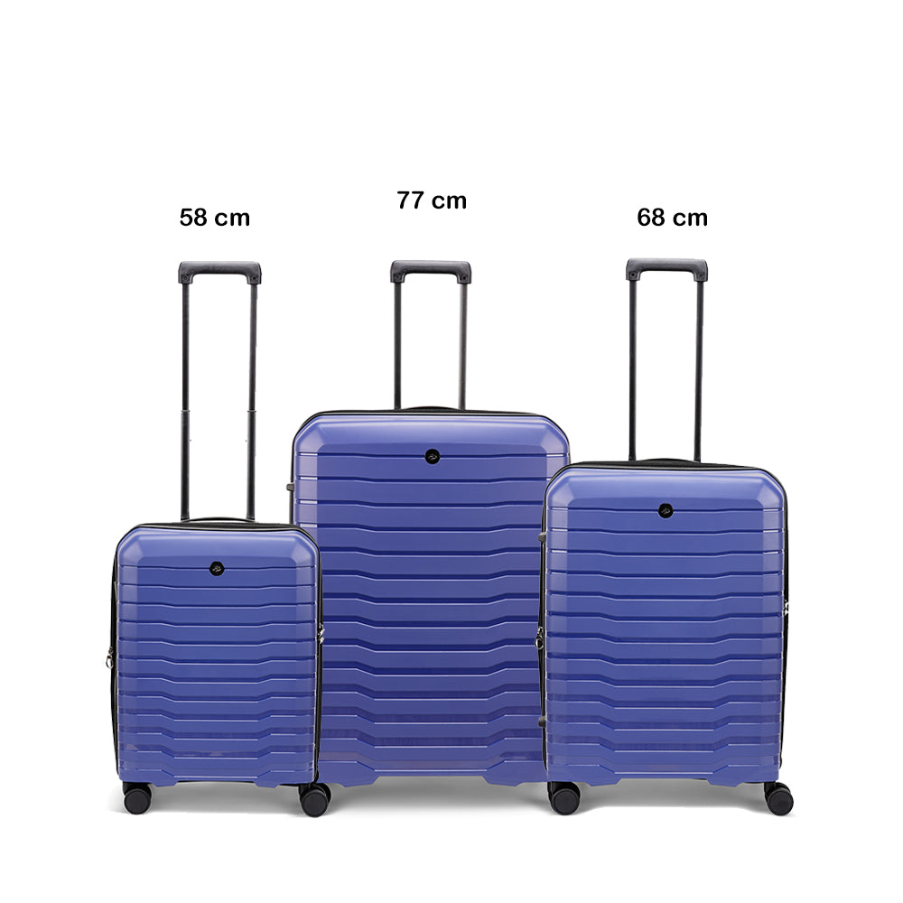 Echolac Lordnorth 58+68+77Cm Hardcase Expandable 4 Double Wheel 3 Piece Luggage Trolley Set
