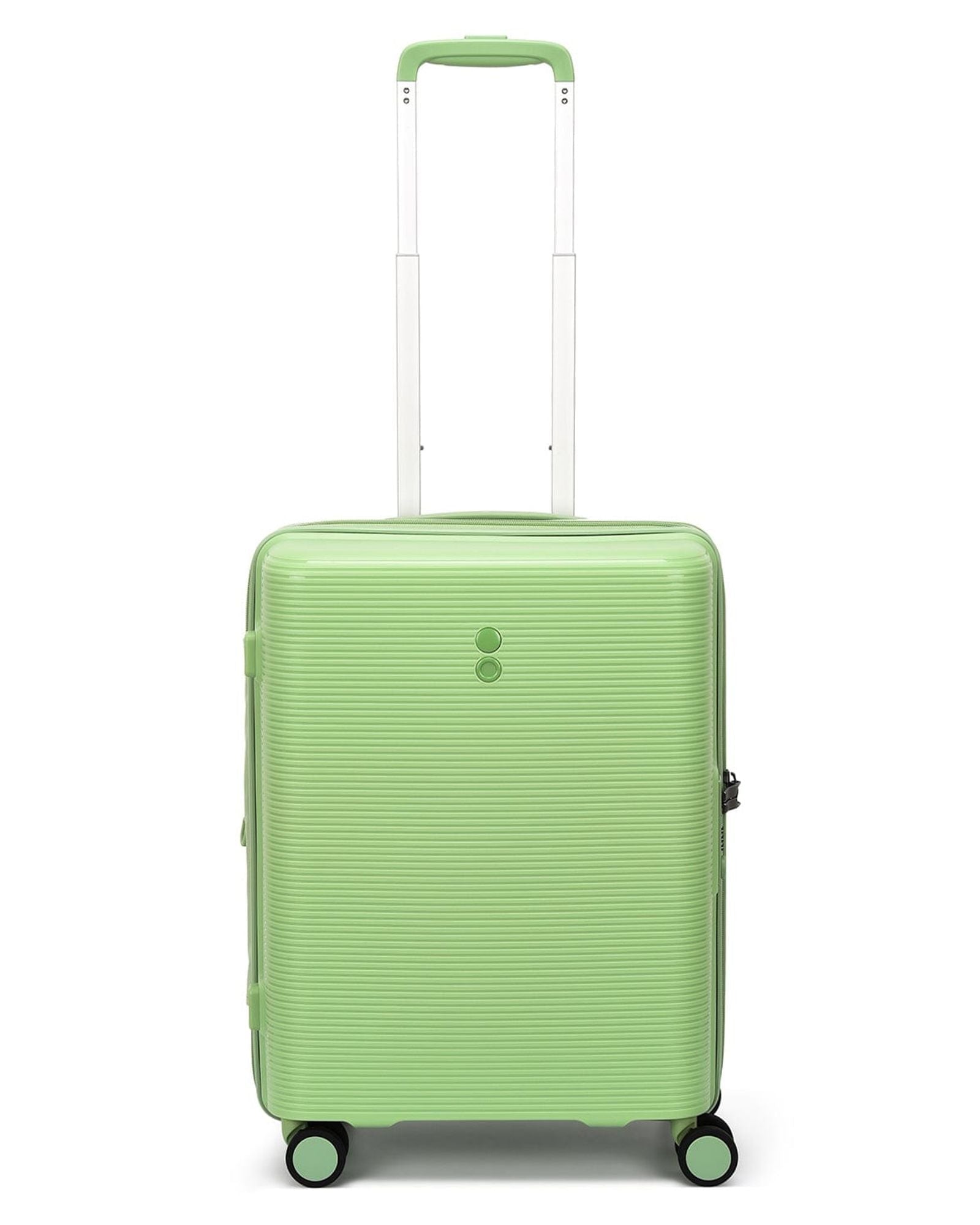 Echolac Forza 55+65+75cm Hardcase 4 Double Wheel Expandable Cabin & Check-In Luggage Trolley Set Reef Green