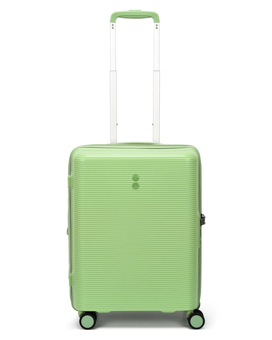 Echolac Forza 55+65+75cm Hardcase 4 Double Wheel Expandable Cabin & Check-In Luggage Trolley Set Reef Green