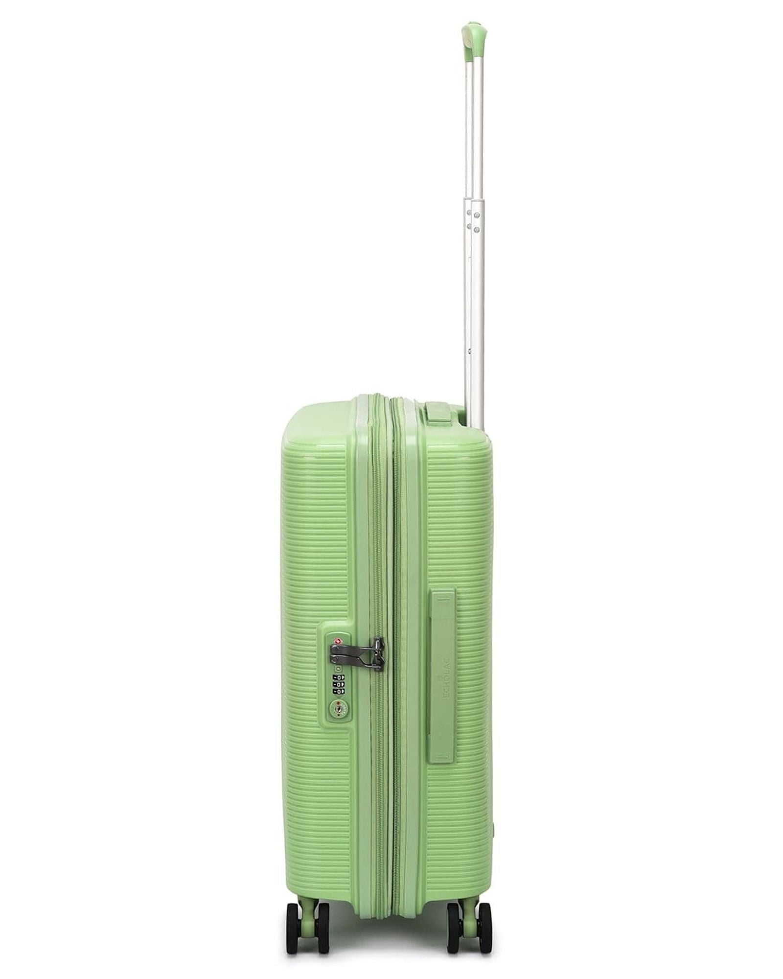 Echolac Forza 55+65+75cm Hardcase 4 Double Wheel Expandable Cabin & Check-In Luggage Trolley Set Reef Green