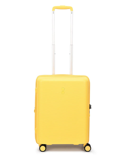Echolac Forza 55+65+75cm Hardcase 4 Double Wheel Expandable Cabin & Check-In Luggage Trolley Set Mango Yellow