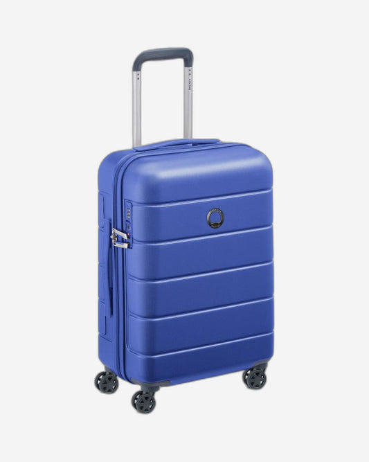 Delsey Paris Lagos 2Piece Set 55+76Cm Hardcase 4 Double Wheel Cabin & Check-In Luggage Trolley Deep Blue