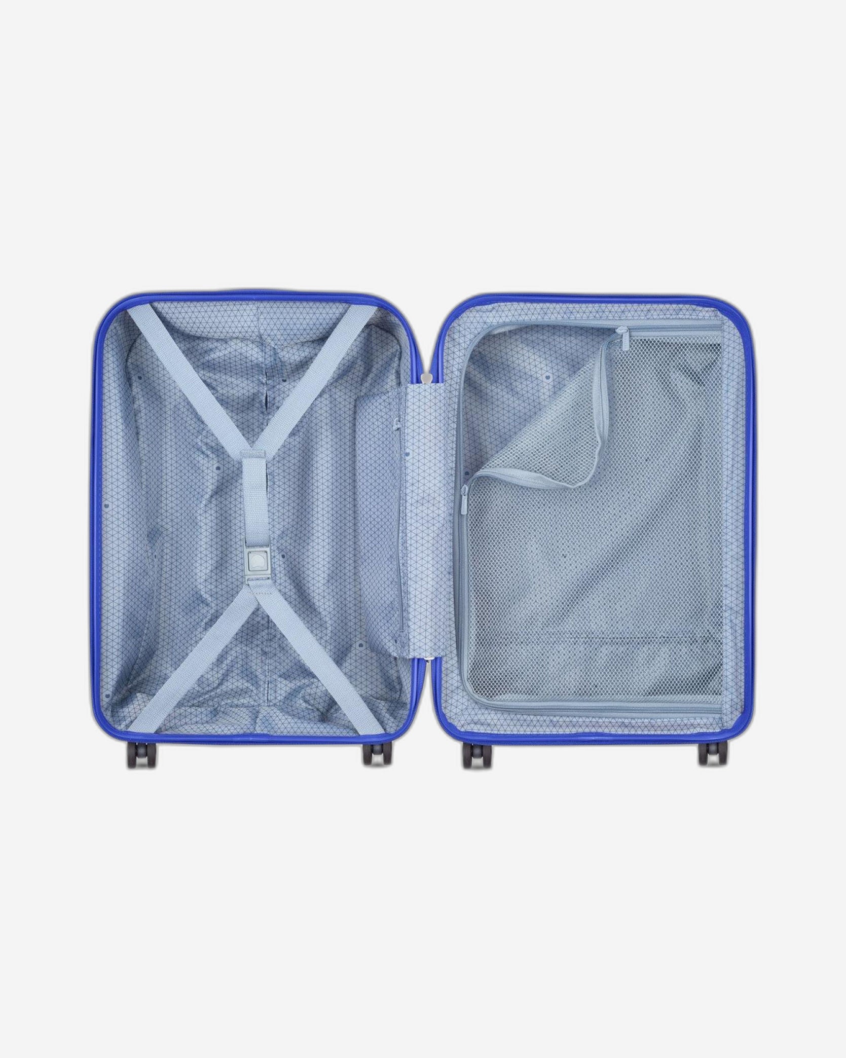 Delsey Paris Lagos 2Piece Set 55+76Cm Hardcase 4 Double Wheel Cabin & Check-In Luggage Trolley Deep Blue + Free Agreable Backpack