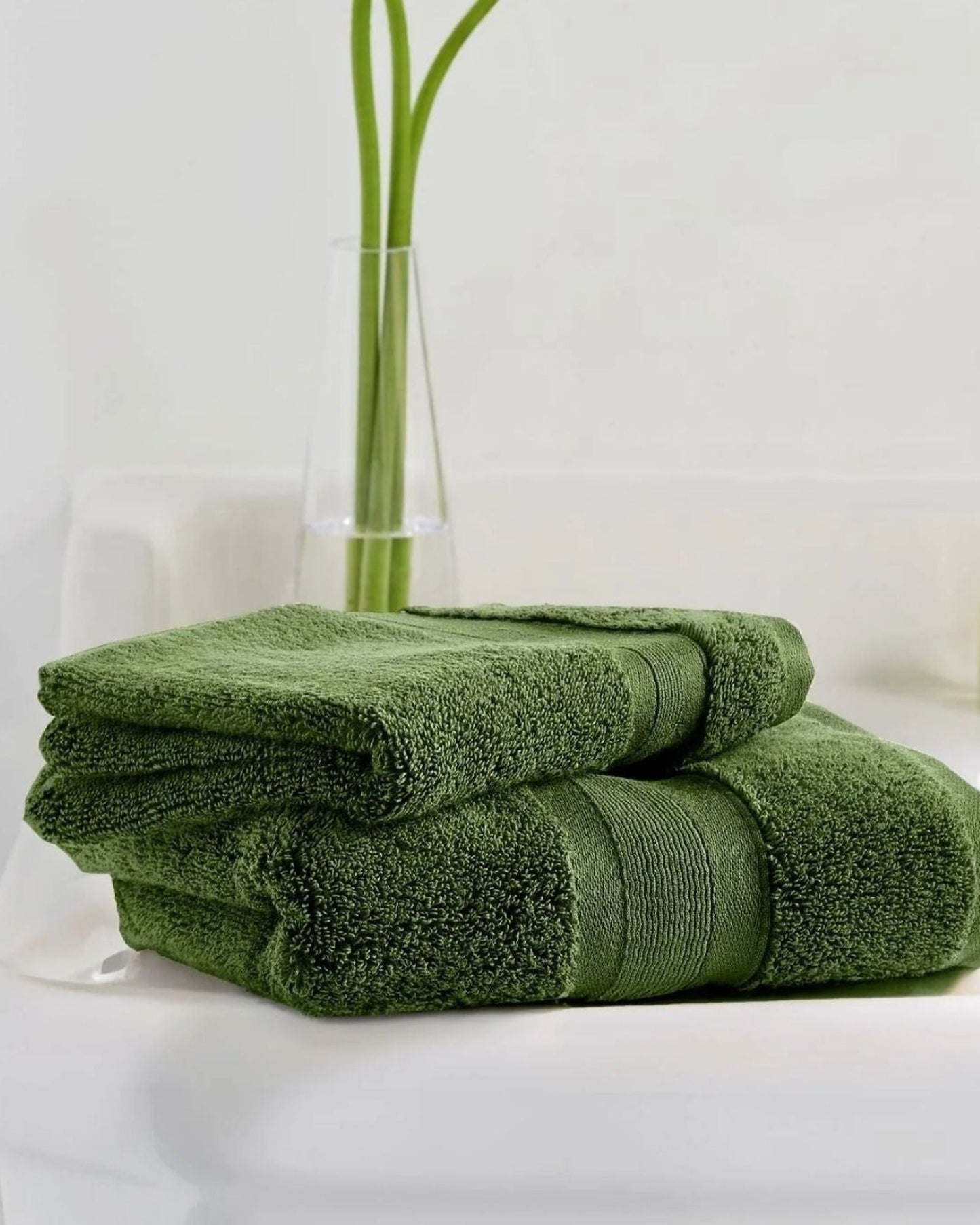 Jasper Conran "Zero Twist Cotton" Bath Towels Collection in Forest Green