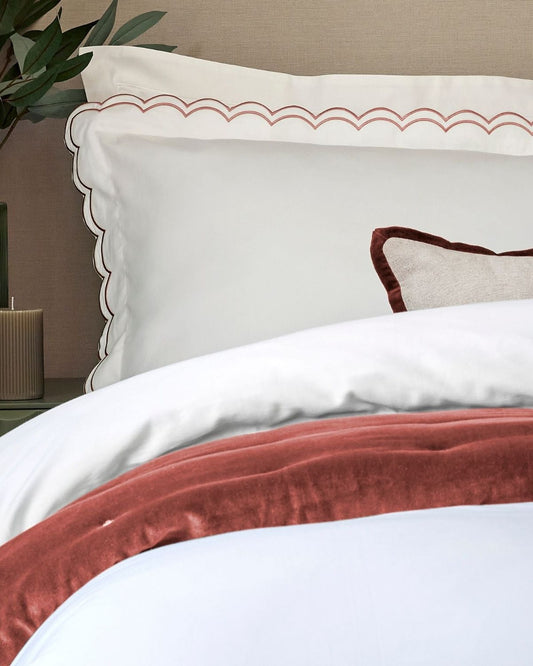 Christy "Scallop Edge" Duvet Cover Sets in Fire