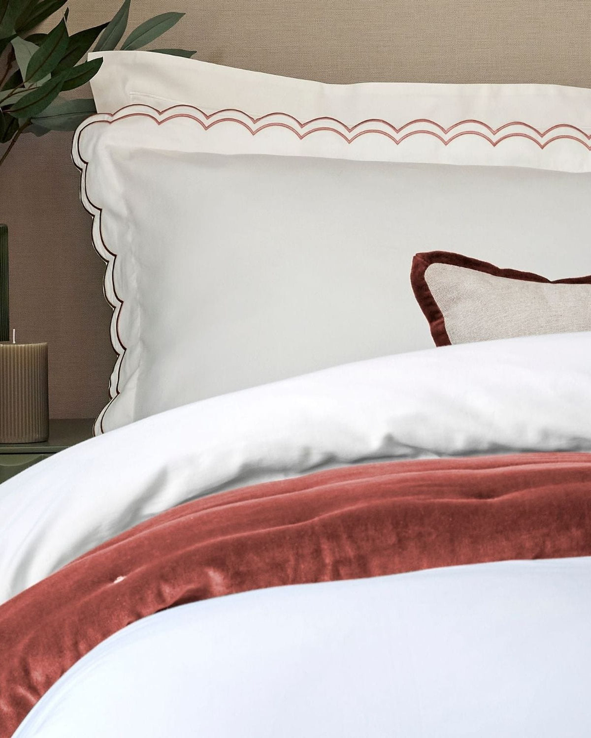 Christy Scallop Edge Duvet Cover Fire