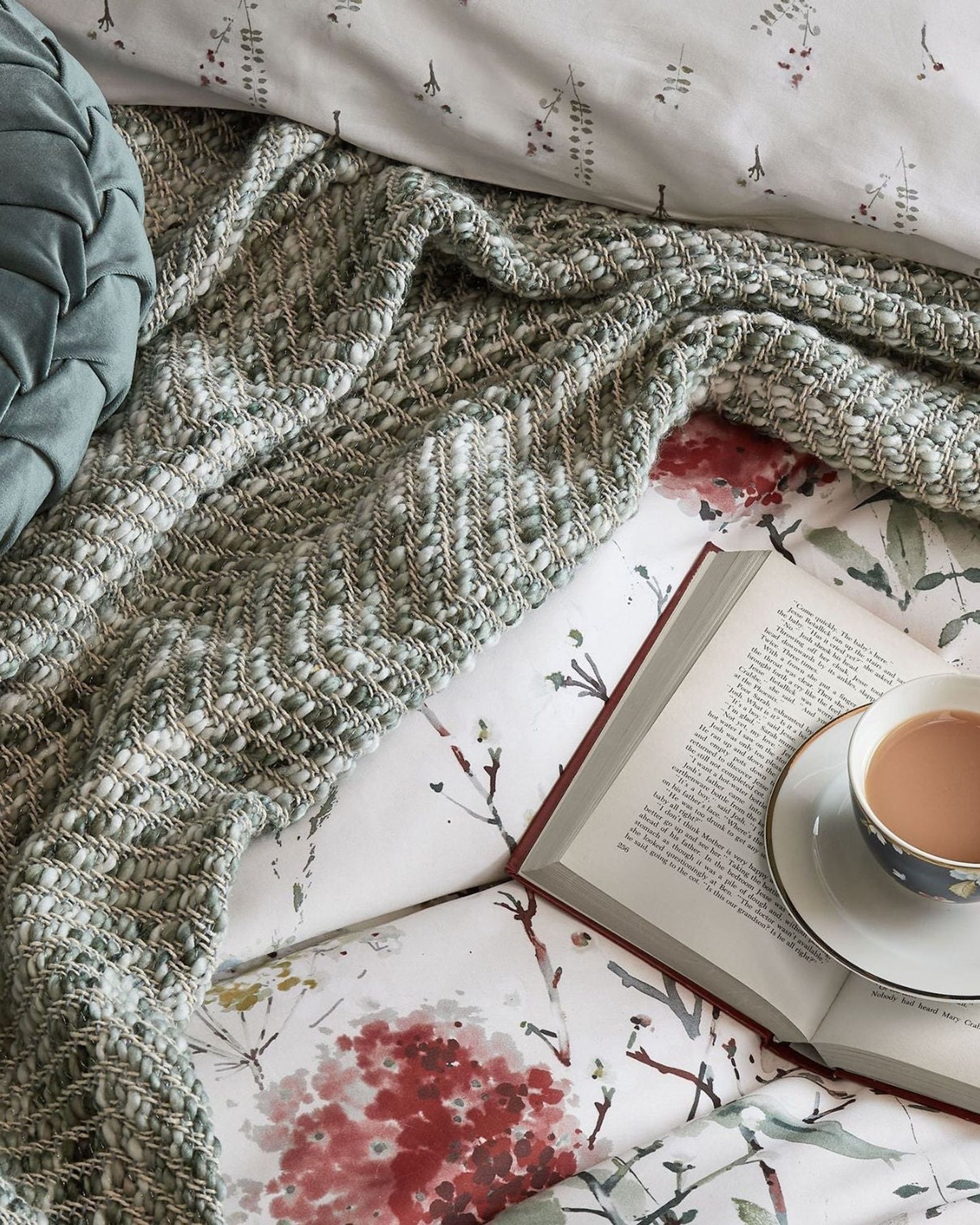 Laura Ashley "Pallington Bloom" Duvet Cover Set in Ruby