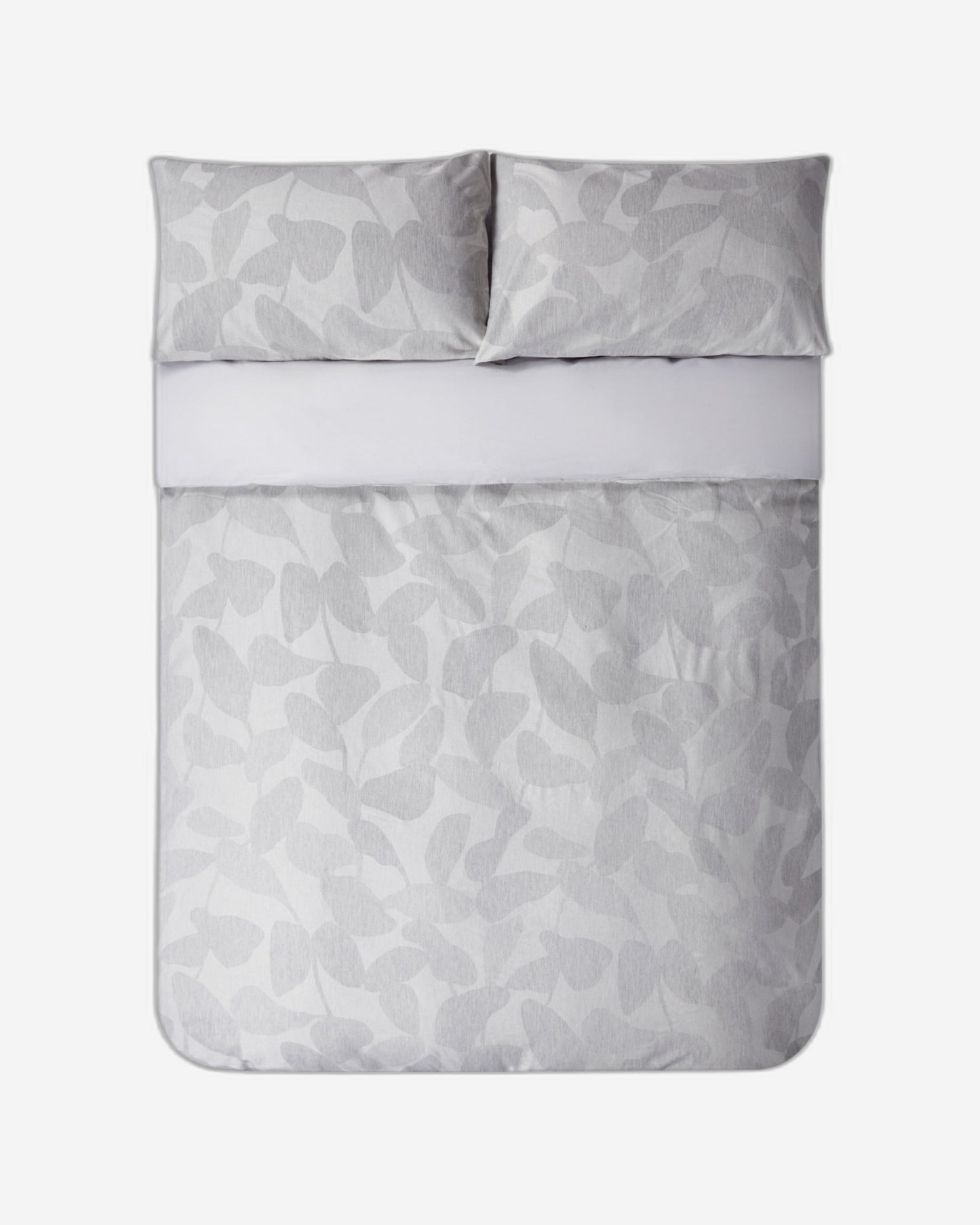 Jasper Conran "Abstract Leaf" Duvet Cover Set in Melange Grey