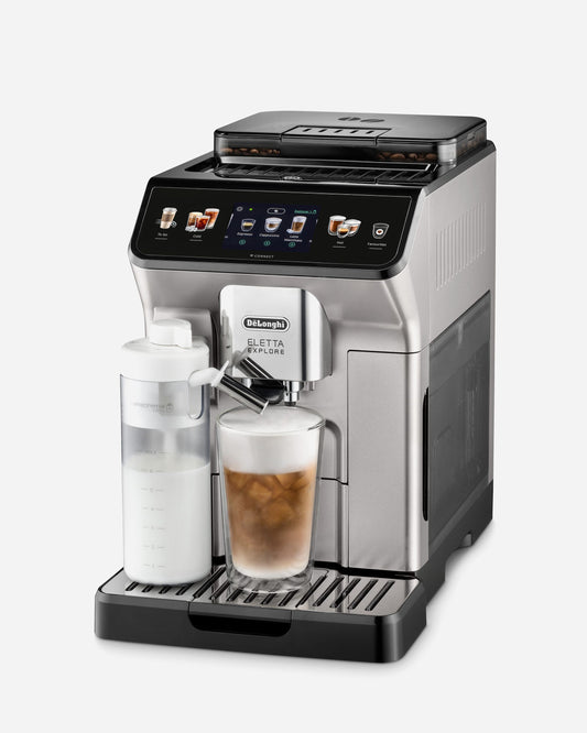 De'Longhi Eletta Explore Bean-to-Cup Coffee Machine, Cold Brew & 50+ Recipes, Silver – ECAM450.65.S (ESMA Certified)