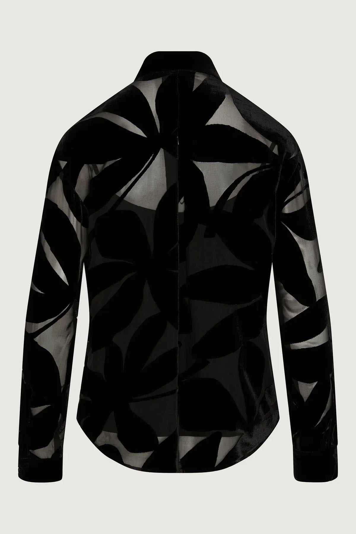 Gianna Velvet Burn Out Shirt in Black