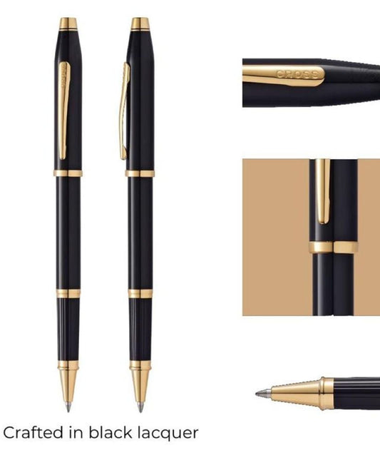 Cross Century® Ii Black Lacquer With 23Kt Gold-Plated Appointments Selectip®® Rollerball Pen - 414-1