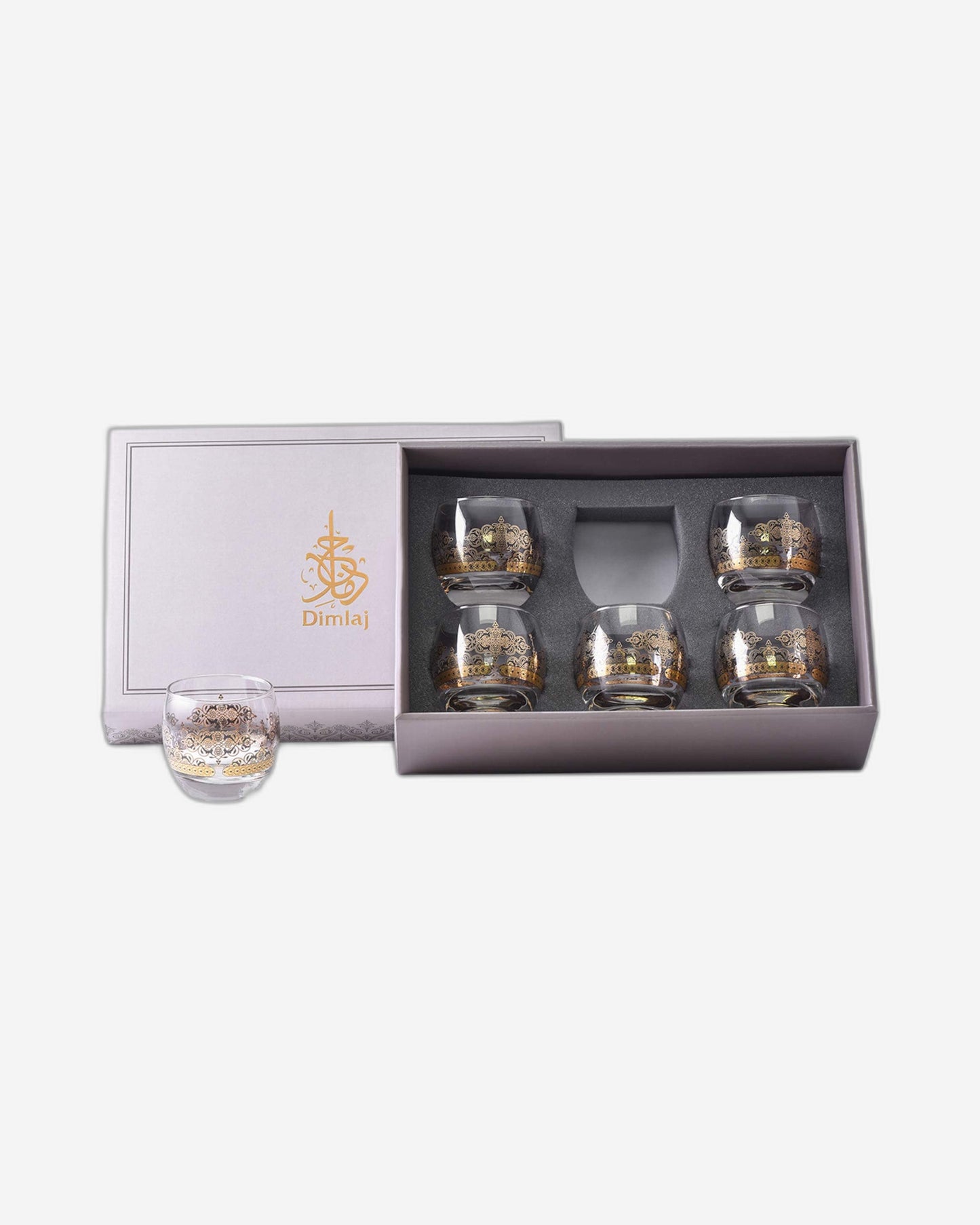 Dimlaj Rayhan Short Tumblers 6Pc Gold & Black