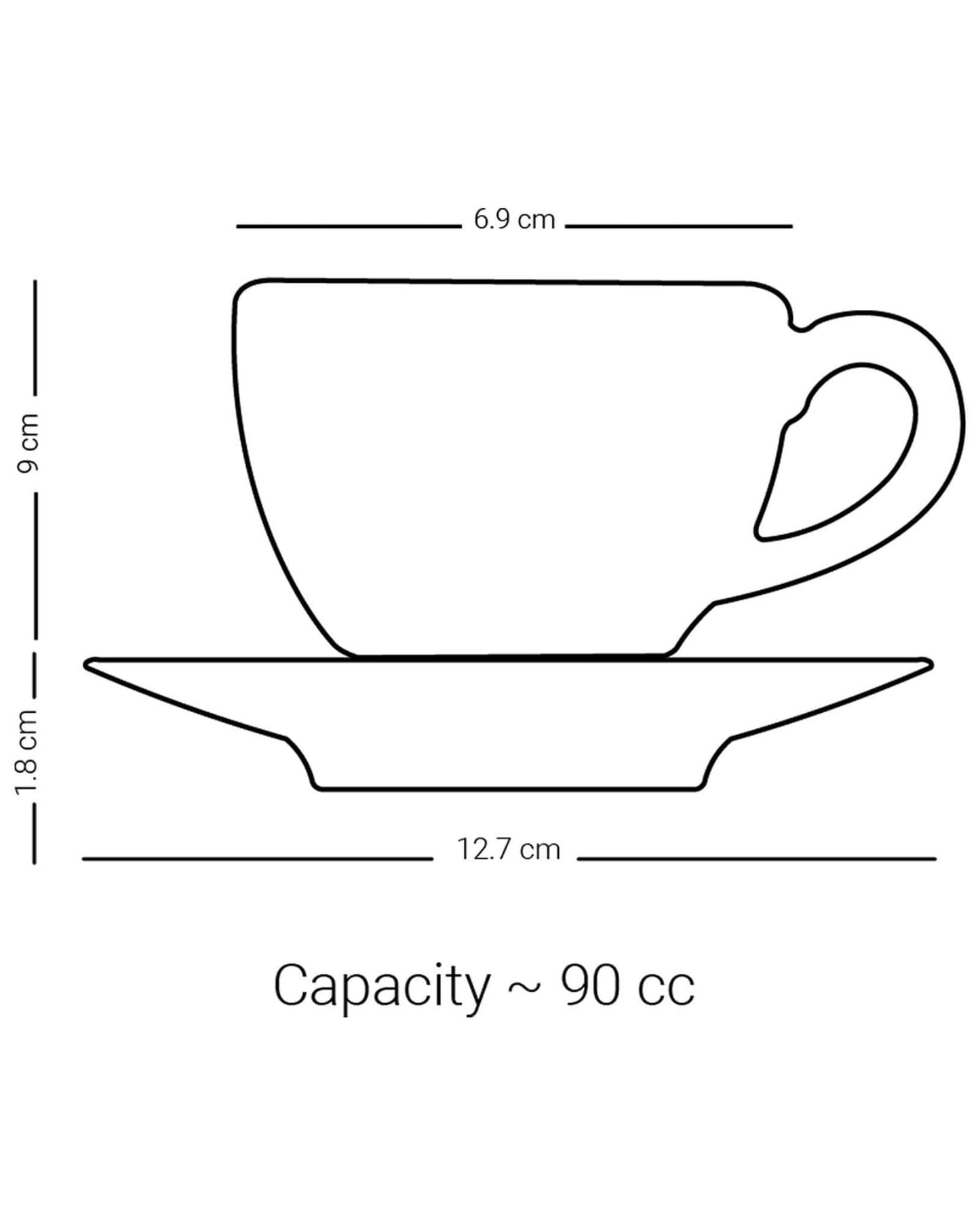 Dimlaj Melange Coffee Cups & Saucers 6Pc Gold & Brown